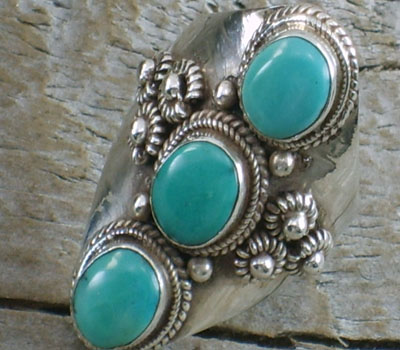 Sterling Ring with Turquoise-sz 9
